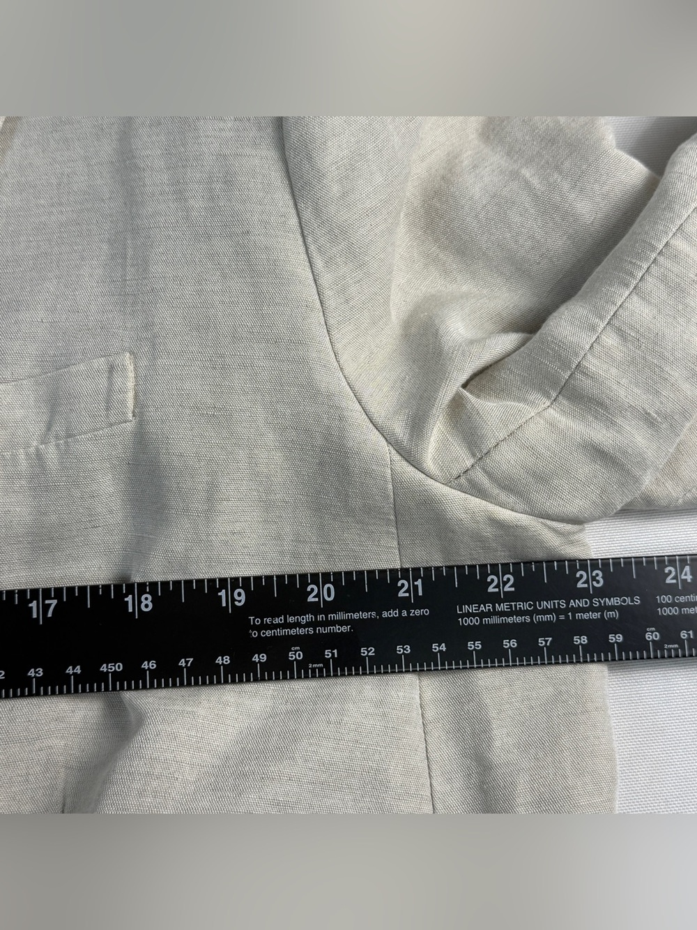 H&M Linen Blend Blazer Women’s L Beige Oatmeal Single Button Lightweight - Picture 9 of 12